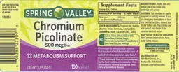Label for Chromium Picolinate 500 mcg