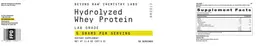 Label for Hydrolyzed Whey Protein