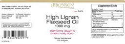 Label for High Lignan Flaxseed Oil 1000 mg