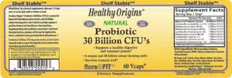 Label for Probiotic 30 Billion CFU's