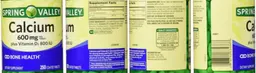 Label for Calcium 600 mg Plus Vitamin D3 800 IU