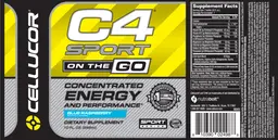 Label for C4 Sport On The Go Blue Raspberry