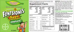Label for Flintstones Sour Gummies Complete