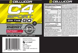 Label for C4 Sport On The Go Fruit Punch