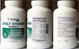 Label for Daily Vitamin Formula