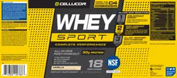 Label for Whey Sport Vanilla