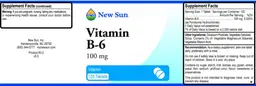 Label for Vitamin B-6 100 mg