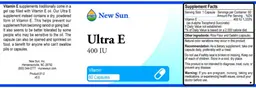 Label for Ultra E 400 IU