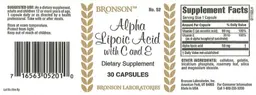 Label for Alpha Lipoic Acid with C and E