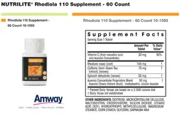 Label for Rhodiola 110