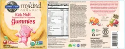 Label for Kids Multi Gummies Organic Cherry Flavor