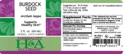 Label for Burdock Seed