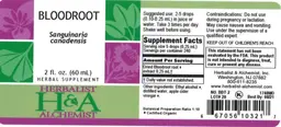 Label for Bloodroot