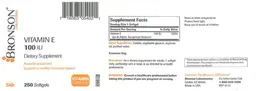 Label for Vitamin E 100 IU