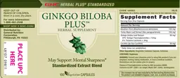 Label for Ginkgo Biloba Plus