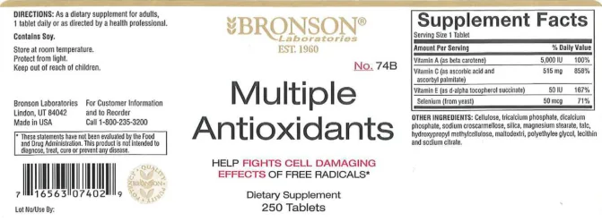 Label for Multiple Antioxidants
