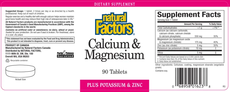 Label for Calcium & Magnesium
