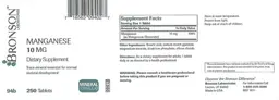 Label for Manganese 10 mg