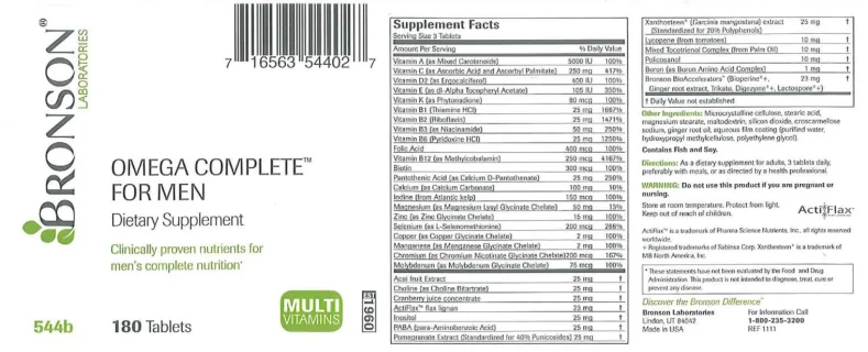 Label for Omega Complete For Men