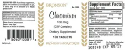 Label for Chromium 100 mcg (GTF Complex)