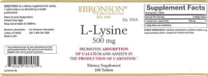 L-Lysine 500 mg