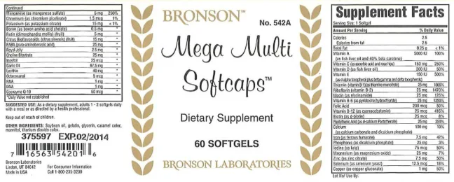 Label for Mega Multi Softcaps