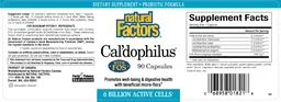 Label for Cal'dophilus With FOS