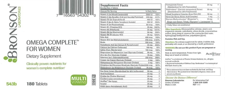 Label for Omega Complete For Women