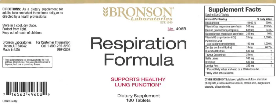 Label for Respiration Formula