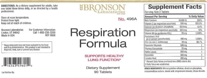 Label for Respiration Formula