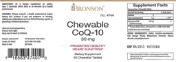 Label for Chewable CoQ-10 30 mg