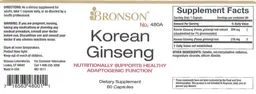 Label for Korean Ginseng
