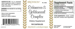Label for Echinacea & Goldenseal Complex