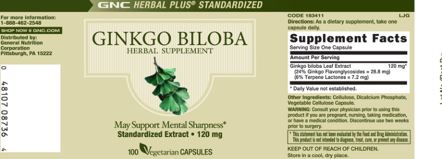 Label for Ginkgo Biloba