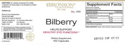 Label for Bilberry