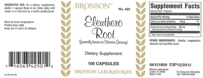 Label for Eleuthero Root