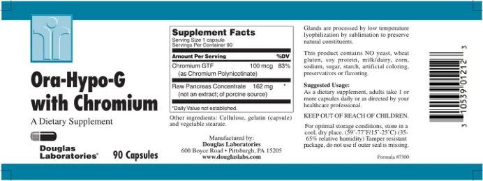 Label for Ora-Hypo-G With Chromium