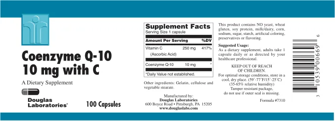 Label for Coenzyme Q-10 10 mg With C