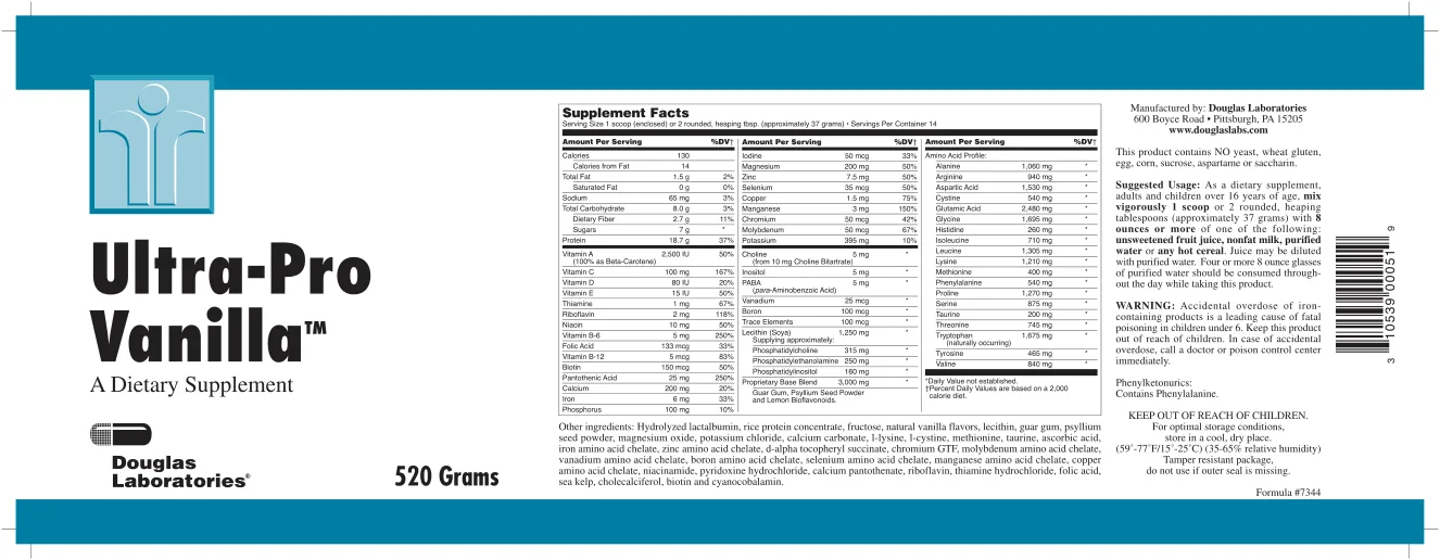 Label for Ultra-Pro Vanilla