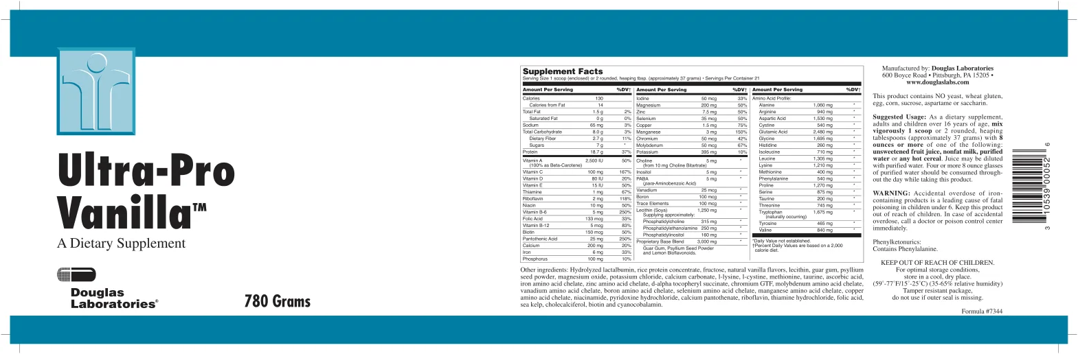 Label for Ultra-Pro Vanilla