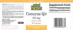 Label for Coenzyme Q10 30 mg