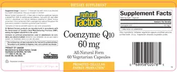 Label for Coenzyme Q10 60 mg