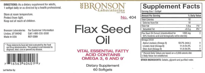 Label for Flax Seed Oil