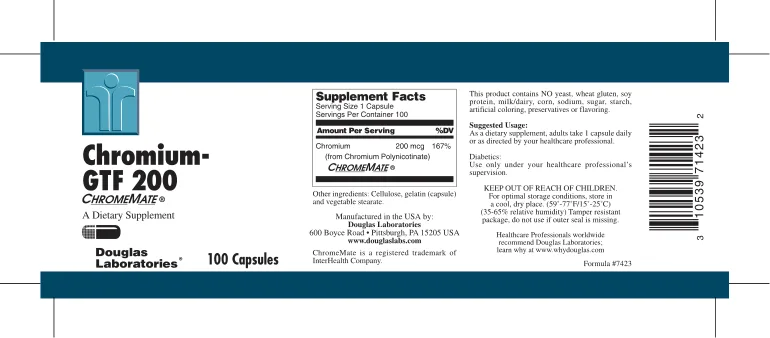 Label for Chromium-GTF 200 ChromeMate
