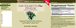 Label for Saw Palmetto Plus Pygeum