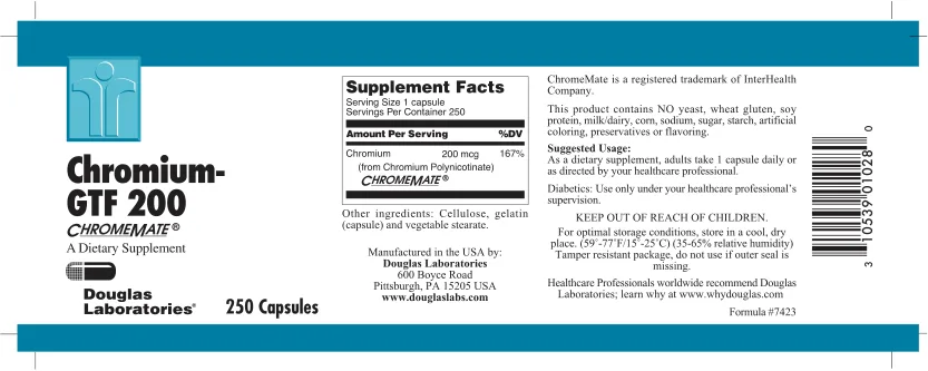 Label for Chromium-GTF 200 ChromeMate