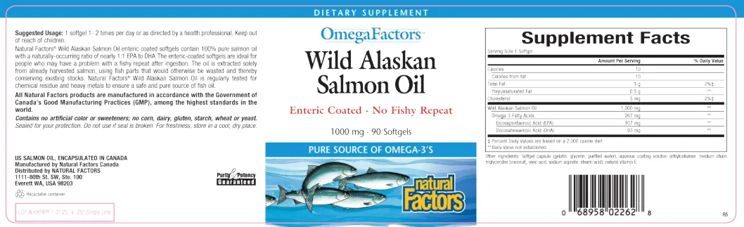 Label for Wild Alaskan Salmon Oil