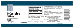 Label for L-Cysteine 500 mg