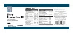 Label for Ultra Preventive III Low Allergenicity