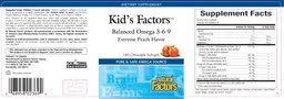 Label for Kid's Factors Extreme Peach Flavor